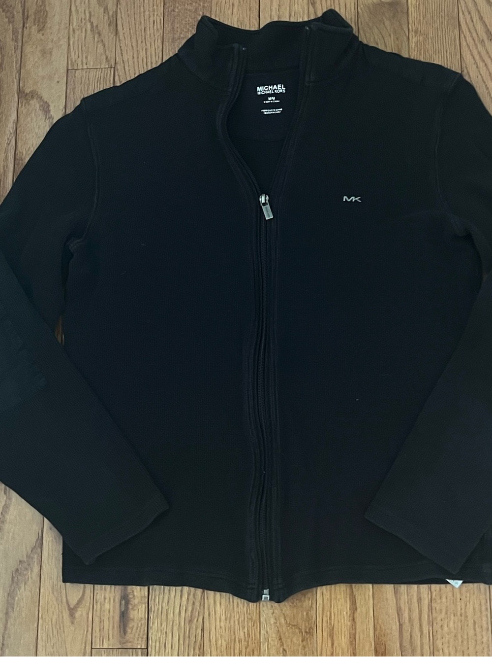Michael Kors Black Zip-Front Knit Sweater